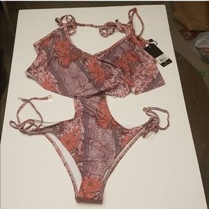 Wildfox one piece swimsuit.size L Boho Floral